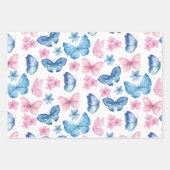 Vlinders Waterverf Blue Wrapping Paper (Voorkant 3)