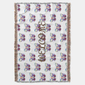 Vlinders welkom gooien deken (Voorkant Verticaal)