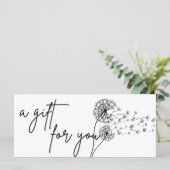 Vlinders Wens Paardebloem Cadeaubon (Staand voorkant)