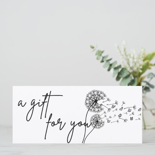 Vlinders Wens Paardebloem Cadeaubon (Staand voorkant)