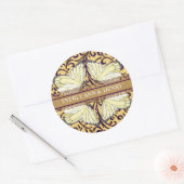 Vlinders Wervelen Geel Beige Groene Aarde Tonen Ronde Sticker (Envelop)