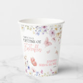 Vlinders Wilde Bloemen Bruidsfeestje Papieren Bekers (Voorkant)