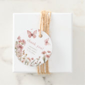 Vlinders wilde bloemen voorjaar baby shower bloeme bedankjes labels (In situ)