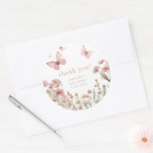 Vlinders wilde bloemen voorjaar baby shower bloeme ronde sticker (Envelop)