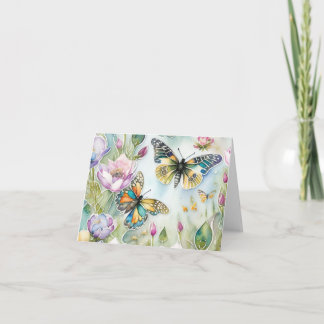 Vlinders & Wilde Bloemenweide Vouwkaart Kaart