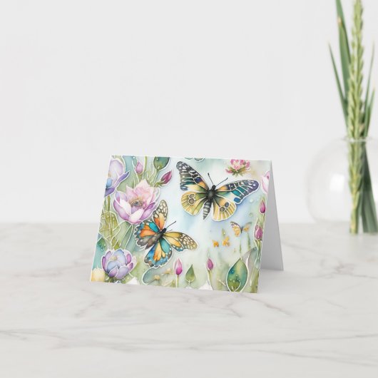Vlinders & Wilde Bloemenweide Vouwkaart Kaart (Voorkant)