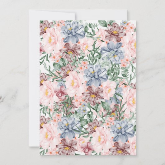 Vlinders Wildflower Meisje baby shower Kaart (Achterkant)