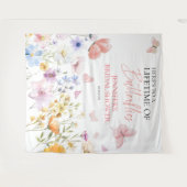 Vlinders Wildflower Vrijgezellenfeest Achtergronde Wandkleed (Voorkant (horizontaal))