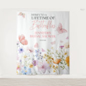 Vlinders Wildflower Vrijgezellenfeest Achtergronde Wandkleed (Voorkant)