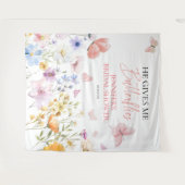 Vlinders Wildflower Vrijgezellenfeest Achtergronde Wandkleed (Voorkant (horizontaal))