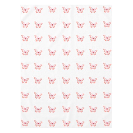 Vlinders Wit rose goud roze Tafelkleed (Voorkant)