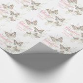 Vlinders wit roze bruiloft gunst dank u cadeaupapier (Hoek)