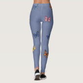  Vlinders Zachte Blauwe  Leggings (Achterkant)