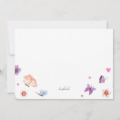 Vlinders zijn gratis verjaardagsfeestje kaart (Achterkant)