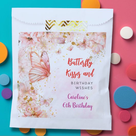 Vlinders zoenen en verjaardagswensen bedankzakje