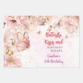 Vlinders zoenen en verjaardagswensen inpakpapier vel (Voorkant)