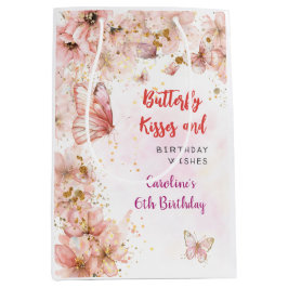 Vlinders zoenen en verjaardagswensen medium cadeauzakje