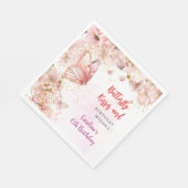 Vlinders zoenen en verjaardagswensen servet (Hoek)