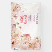 Vlinders zoenen en verjaardagswensen spandoek (Verticaal)