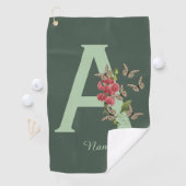 Vlinders Zoete Erwt Monogram Eerste Letter A Uw Na Golfhanddoek (Insitu)