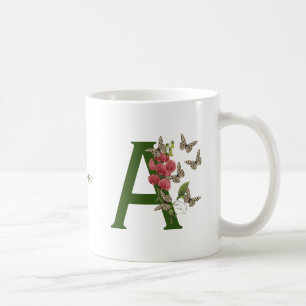 Vlinders Zoete Erwt Monogram Eerste Letter A Uw Na Koffiemok