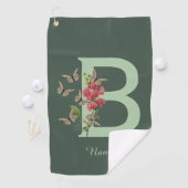 Vlinders Zoete Erwt Monogram Eerste Letter B Naam Golfhanddoek (Insitu)