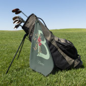 Vlinders Zoete Erwt Monogram Eerste Letter B Naam Golfhanddoek (Groen)