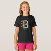 Vlinders Zoete Erwt Monogram Eerste Letter B Naam T-shirt (Voorkant volledig)