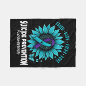 Vlinders Zonnebloem Suïcidepreventie bewustzijn Fleece Deken (Voorkant (Horizontaal))