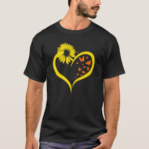 Vlinders Zonnebloemen Hart Hippie Natuur T-shirt