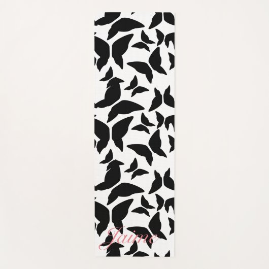 Vlinders Zwart Patroon Yoga Mat (Voorkant)