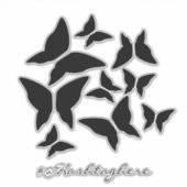 Vlinders Zwart Wit Auto Sticker (Voorkant)