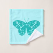 Vlinderschets, aqua en turquoise bad handdoek (Wasdoekje)