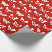 Vlinderschets, diep rood en wit cadeaupapier (Hoek)
