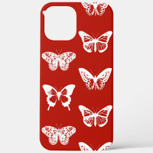 Vlinderschets, diep rood en wit Case-Mate iPhone case
