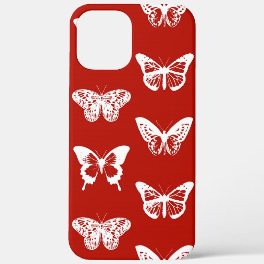 Vlinderschets, diep rood en wit Case-Mate iPhone case (Achterkant)