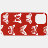 Vlinderschets, diep rood en wit Case-Mate iPhone case (Achterkant / Rechts)