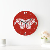Vlinderschets, diep rood en wit grote klok (Huis)