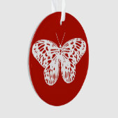 Vlinderschets, diep rood en wit ornament (voorkant)