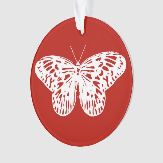 Vlinderschets, diep rood en wit ornament (voorkant)