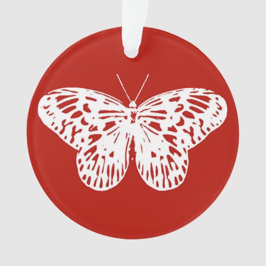 Vlinderschets, diep rood en wit ornament (voorkant)