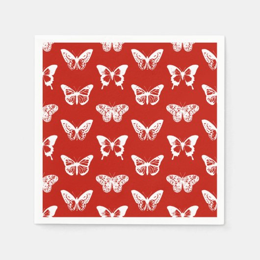 Vlinderschets, diep rood en wit servet (Voorkant)