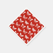 Vlinderschets, diep rood en wit servet (Hoek)