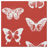 Vlinderschets, diep rood en wit stof (Close Up)