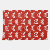 Vlinderschets, diep rood en wit theedoek (Horizontaal)