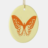 Vlinderschets, geel en oranje keramisch ornament (Rechts)