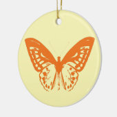 Vlinderschets, geel en oranje keramisch ornament (Links)