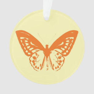 Vlinderschets, geel en oranje ornament