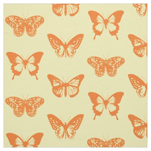 Vlinderschets, geel en oranje stof (Swatch)
