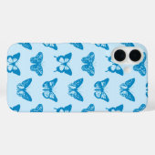 Vlinderschets, hemelsblauw en luchtblauw Case-Mate iPhone case (Achterkant (horizontaal))